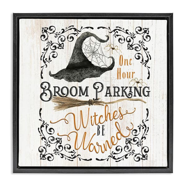 Stupell Industries Rustic Broom Parking by Deane Beesley 1 Piece Floater Frame Graphic Print Typography Poster Art Print 18 in. x 18 in.