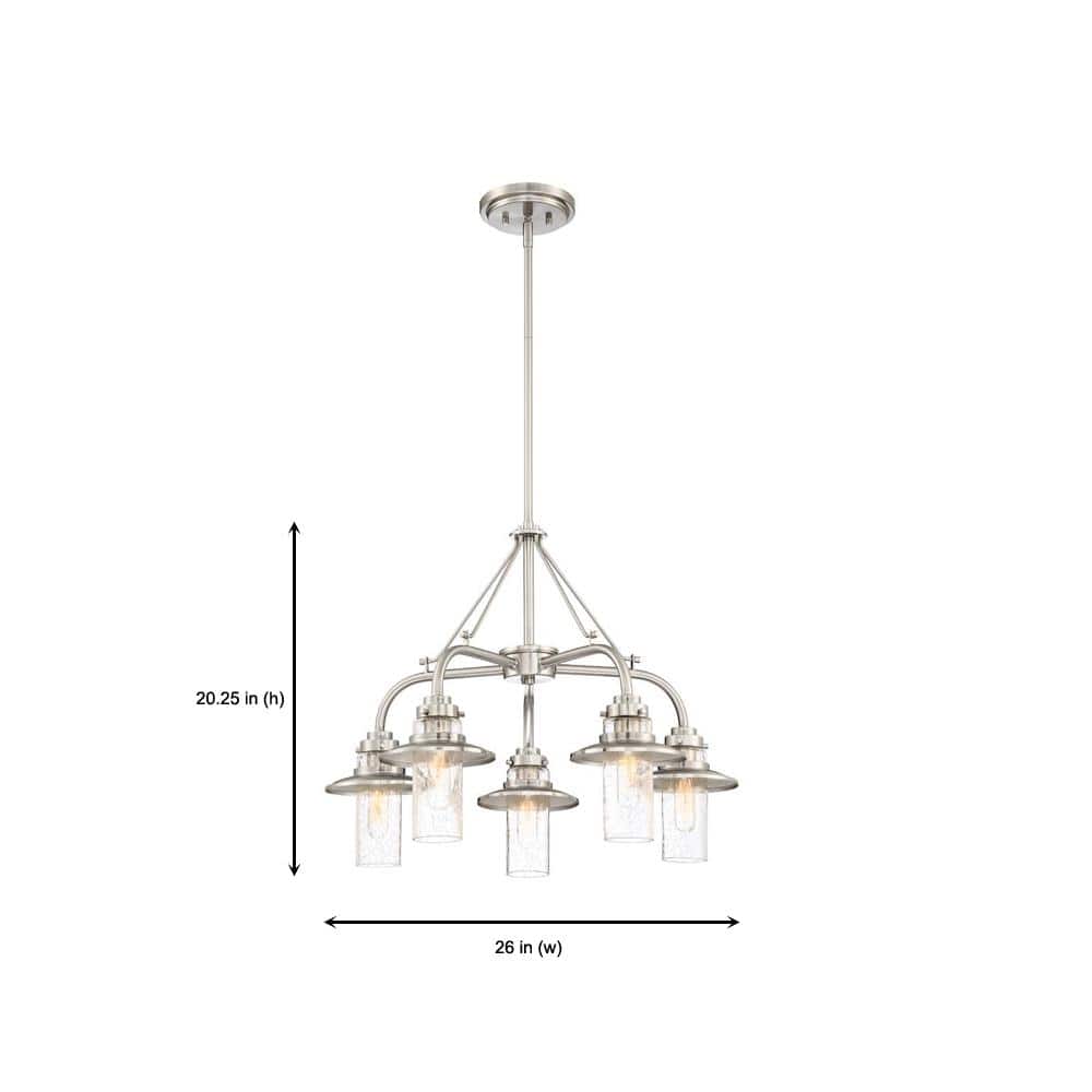 Dover Satin Platinum 5-Light Farmhouse Chandelier