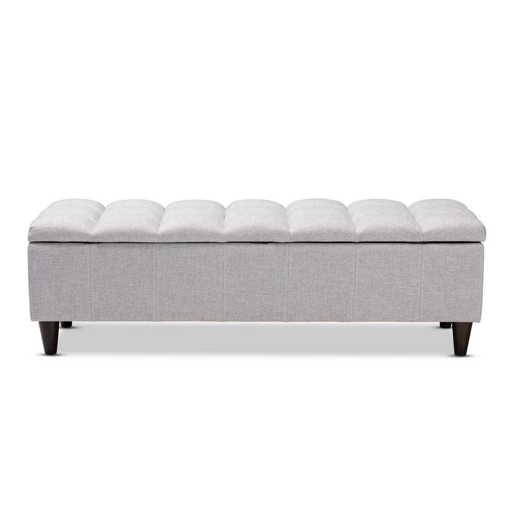 Brette 48'' Grayish Beige Tufted Fabric Storage Ottoman