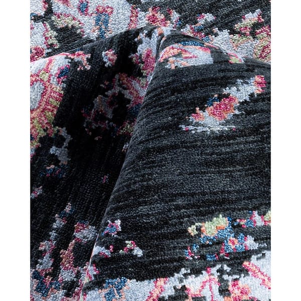 Ikat Green 9 x 12 Abstract Wool Indoor Area Rug