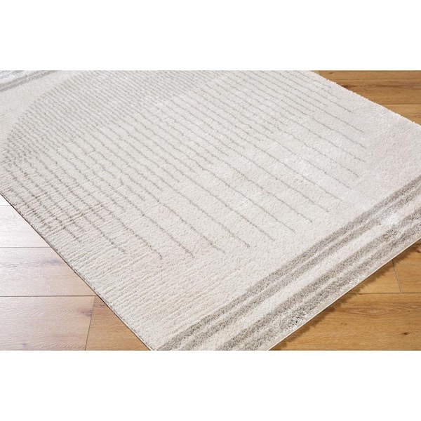 Fossay Shag Medium Grey Global 3 ft. x 7 ft. Modern Indoor Area Rug