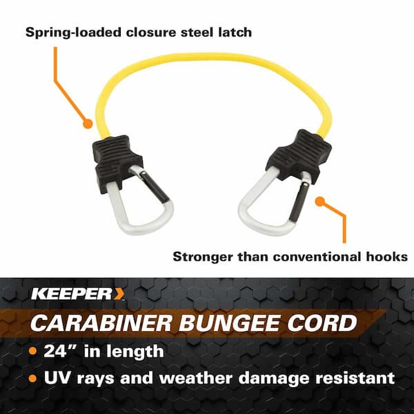 Keeper 24 in. Carabiner Bungee Cord 06152 - The Home Depot