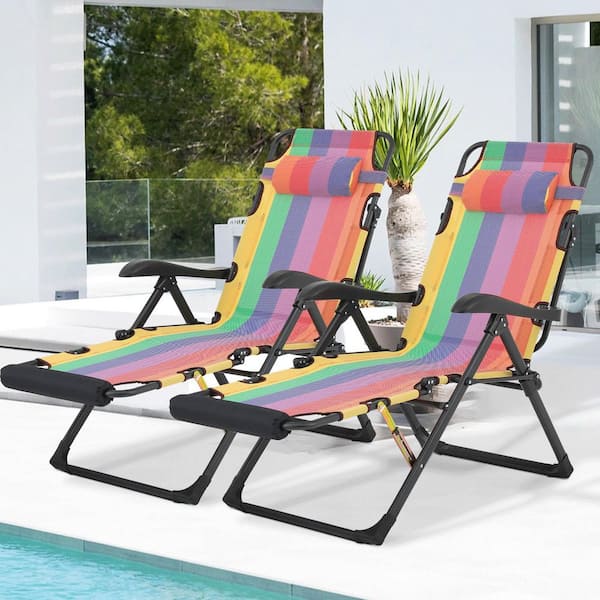 MoNiBloom Set of Patio Adjustable Foldable Lawn Chair with