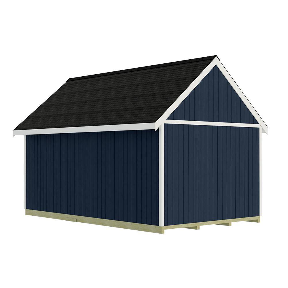 Gray 12' x 20' Wood Shed Kit with Windows