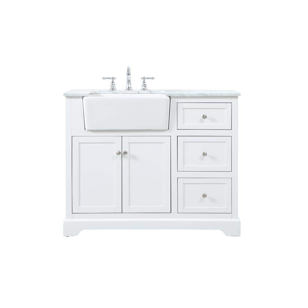 Simply Living 42 in. W x 22 in. D x 34.75 in. H Bath Vanity in White with C