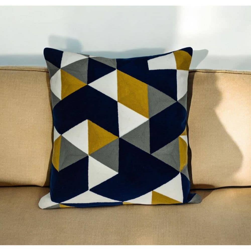 Blue, White Geometric Polyester 20 in. x 20 in. Throw Pillow price history on PriceWatchPro