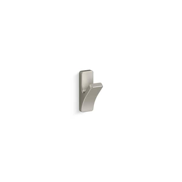 KOHLER Uniform Single Hook Robe Hook in Vibrant Brushed Nickel