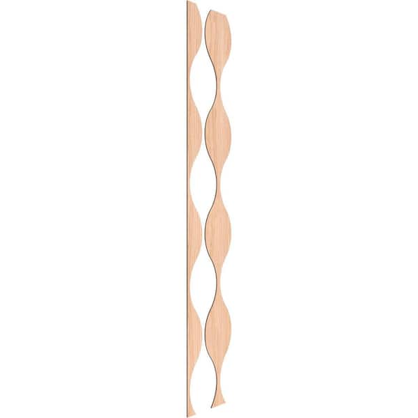Ekena Millwork Ozark 94 in. H x 0.25 in. W Slatwall Panels in Hickory 9-Pack