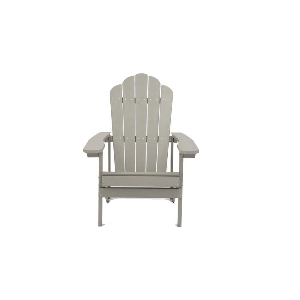 Light Gray Reclining Plastic Adirondack Chair