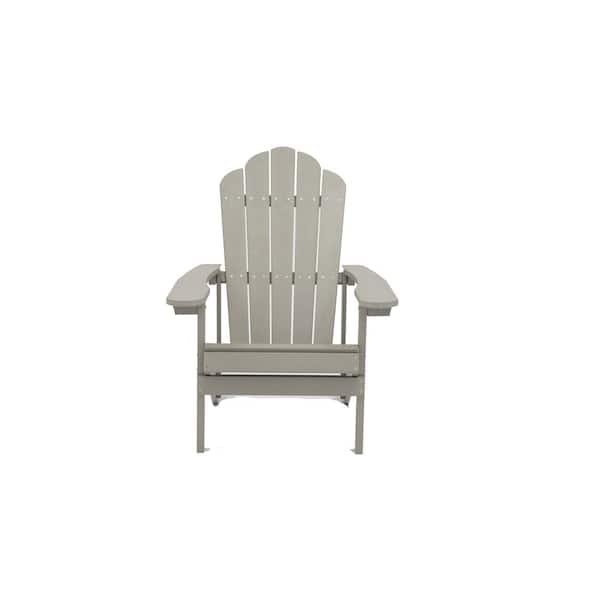 Unbranded Light Gray Reclining Plastic Adirondack Chair