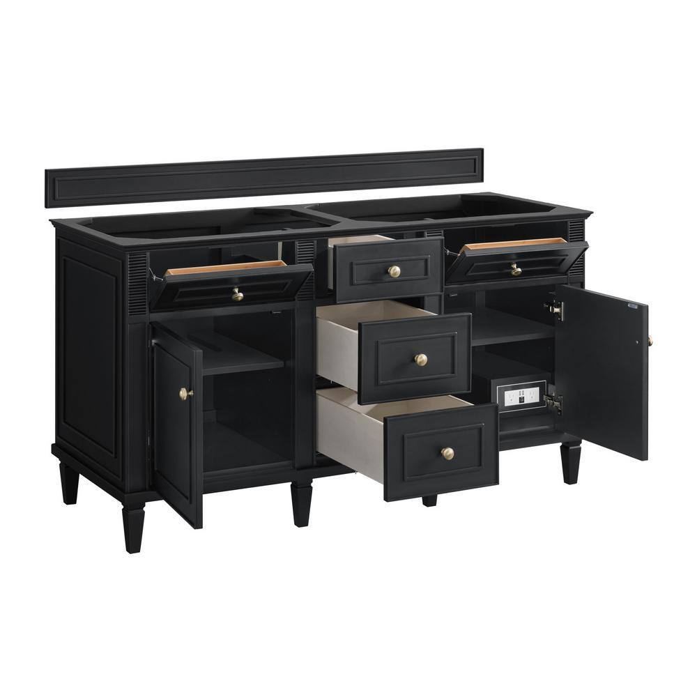 Lorelai 60" Black Onyx Double Freestanding Vanity Base