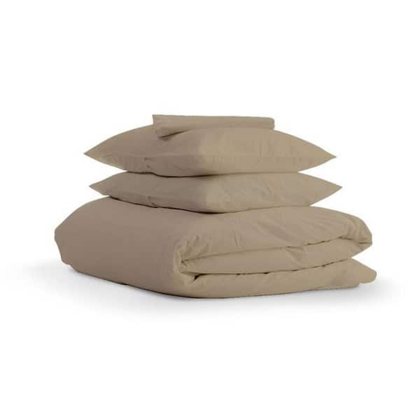 A1 Home Collections A1HC GOTS Certified Organic Cotton, Wrinkle Resistant, Sand Queen Duvet Cover