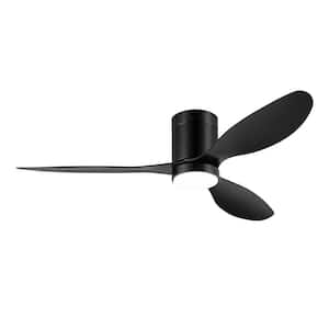 Low Profile II 52 in. Integrated LED Indoor Black Ceiling Fan with Light and Remote Control Included