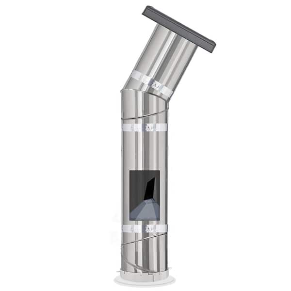 Wildfire Glass 14 in. Curb Mount Sun Tunnel Skylight with Rigid Tube and Solar Night Light