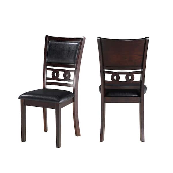 NEW CLASSIC HOME FURNISHINGS New Classic Furniture Gia Ebony Dining Chair with Black PU Cushions (Set of 2)