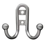 2-7/10 in. Satin Nickel Ball End Double Wall Hook (20-Pack)