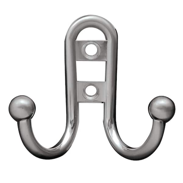 Liberty 2-7/10 in. Satin Nickel Ball End Double Wall Hook (4-Pack)