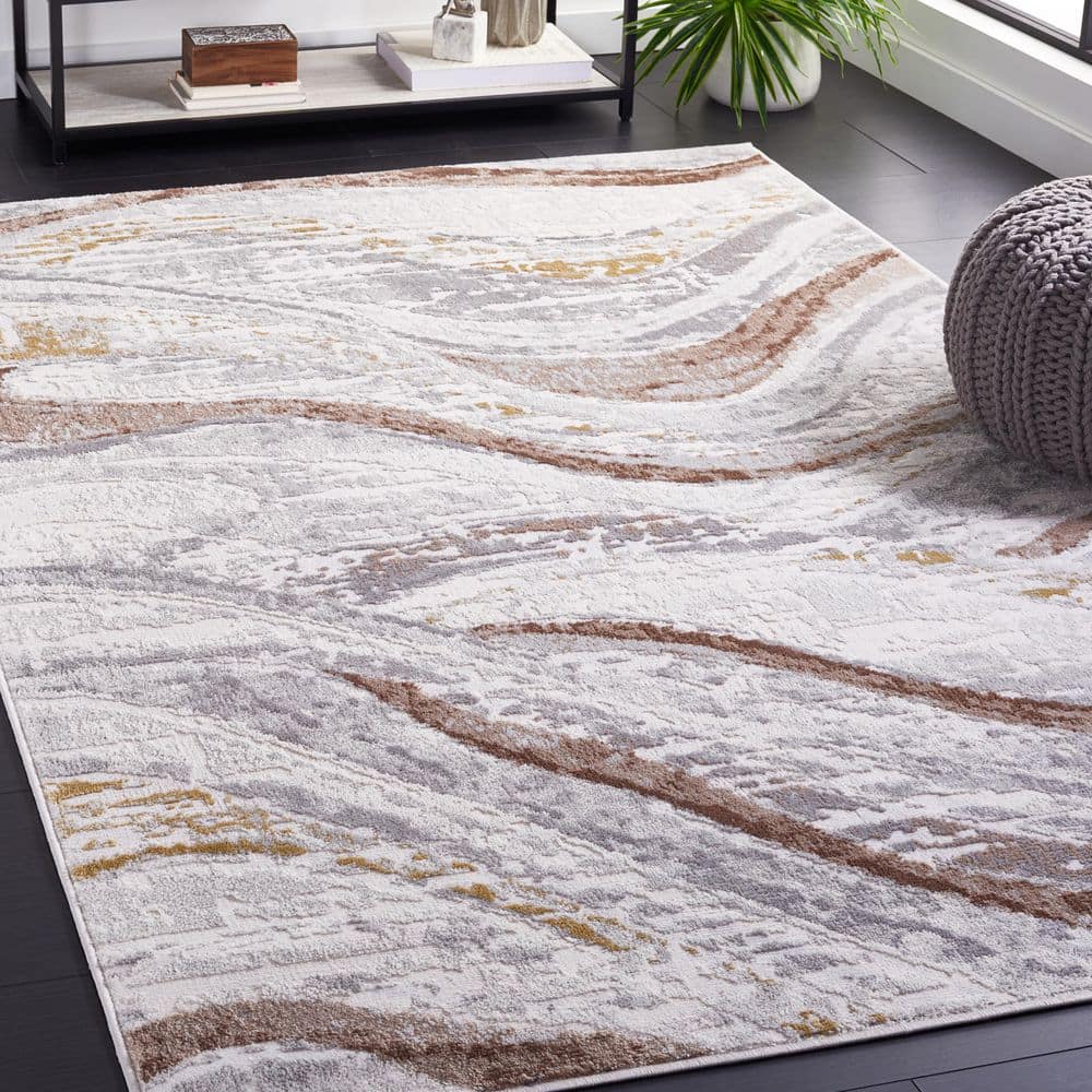 Palma 7 ft. x 7 ft. Square Beige/Brown Abstract Marble Area Rug price history on PriceWatchPro