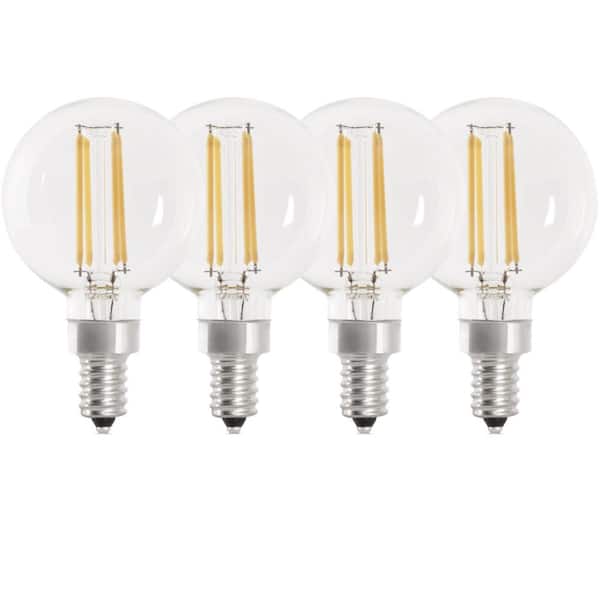 Feit Electric 11-Watt Equivalent G16.5 E12 String Light LED Light Bulb, Warm White 2200K (4-Pack)