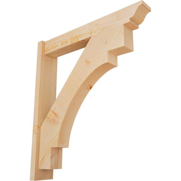 Ekena Millwork 6 in. x 34 in. x 30 in. Douglas Fir Merced Traditional Smooth Outlooker