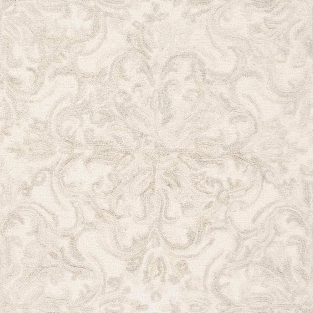 Ivory Floral Tufted Wool-Cotton Blend 8' x 10' Area Rug