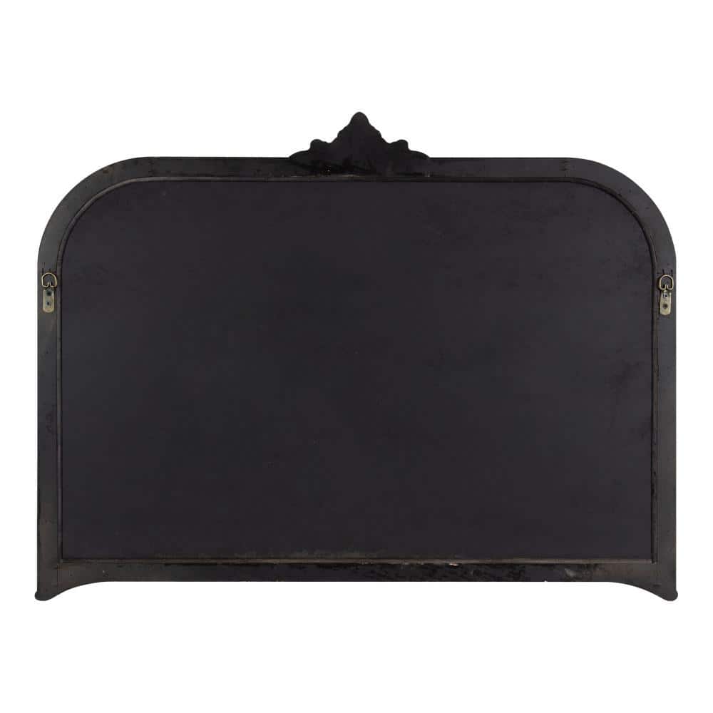 Hubanks Black Baroque-Inspired Arched Wall Mirror 40" x 30"