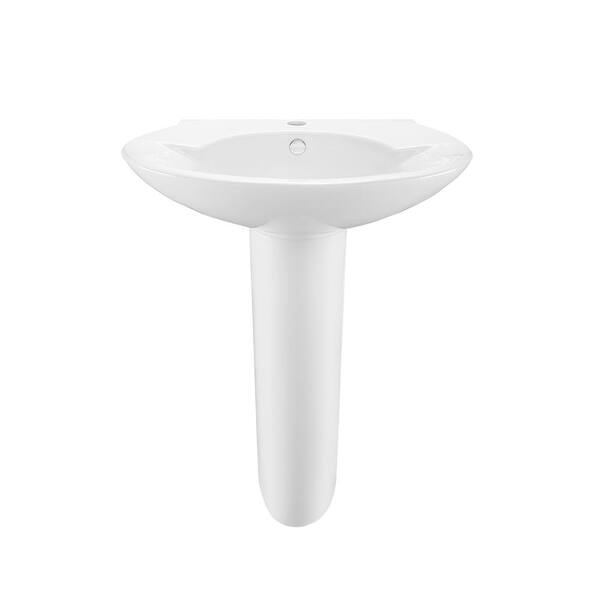 Swiss Madison Plaisir Pedestal Sink in Glossy White