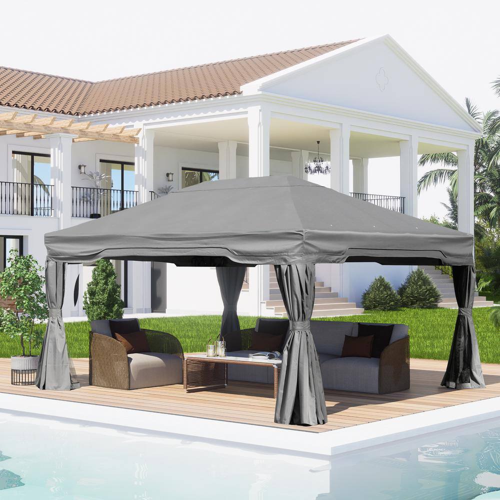 Reviews for Aoodor 16 ft. x 12 ft. Gray Aluminum Frame Outdoor Patio