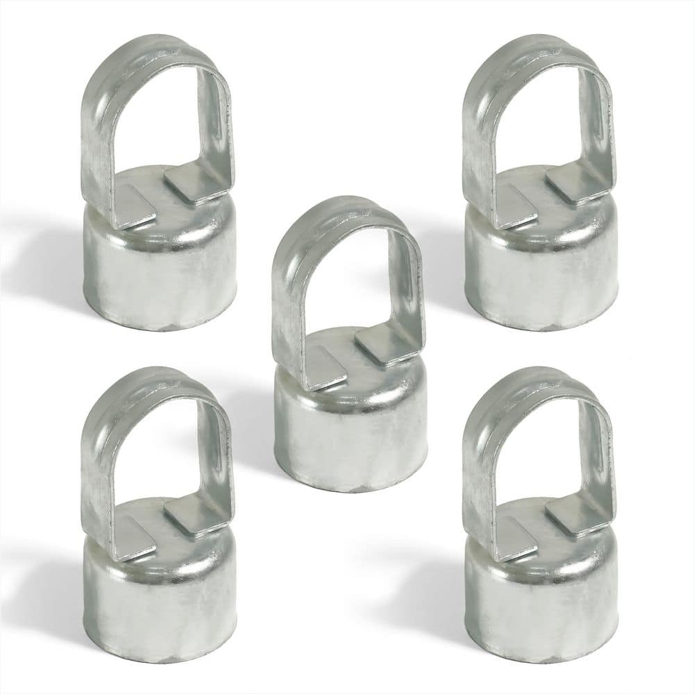 1-7/8 in. Chain Link Fence Silver Galvanized Steel Eye Top Rail Cap for Line Post (Pack of 5) price history on PriceWatchPro
