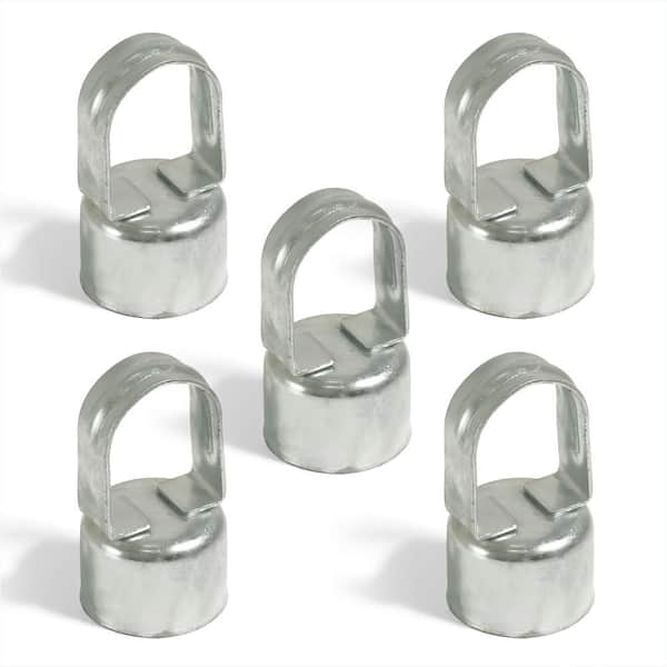 1-7/8 in. Chain Link Fence Silver Galvanized Steel Eye Top Rail Cap for Line Post (Pack of 5)