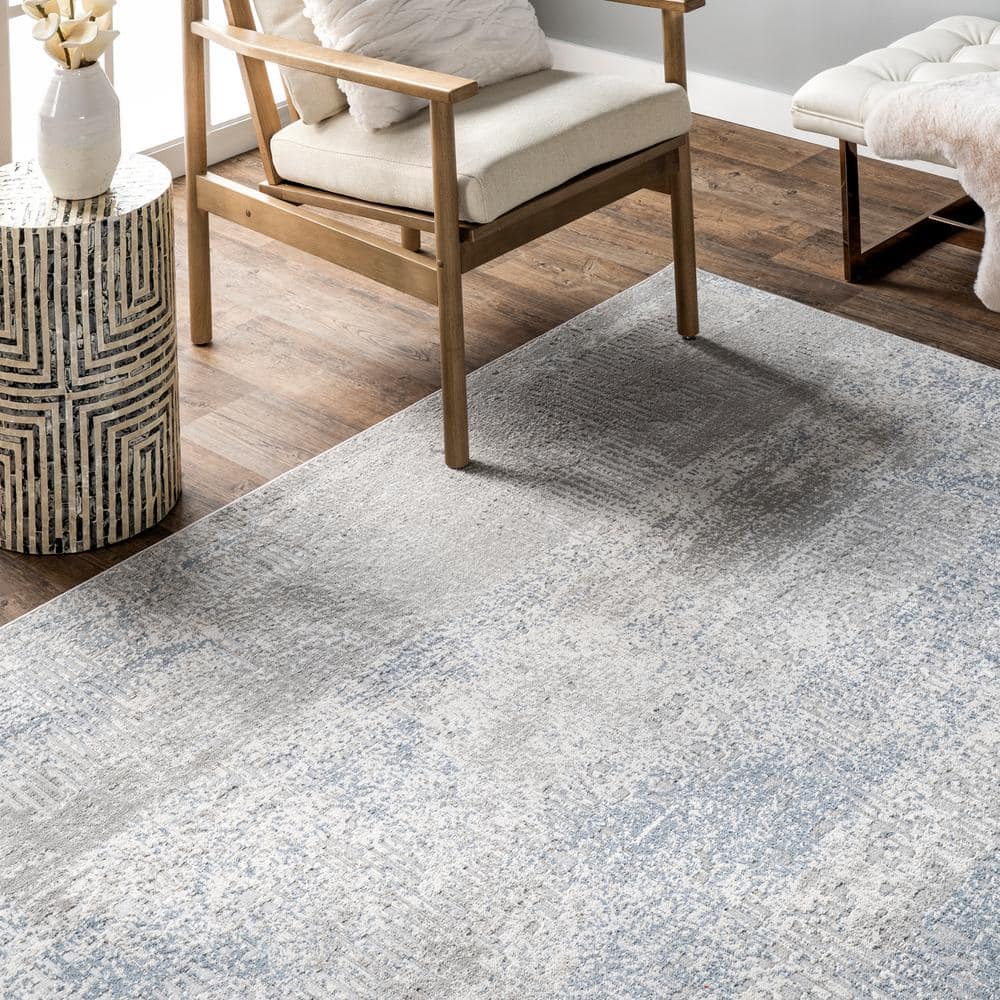 Alice Blue Abstract 8' x 10' Synthetic Area Rug