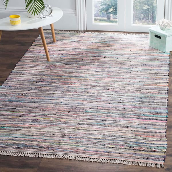 Rag Rug Gray/Multi 6 ft. x 9 ft. Striped Area Rug