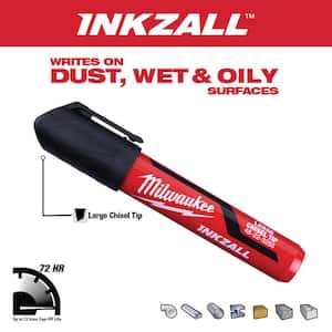 INKZALL Black Large Chisel Tip Jobsite Permanent Marker (3-Pack)