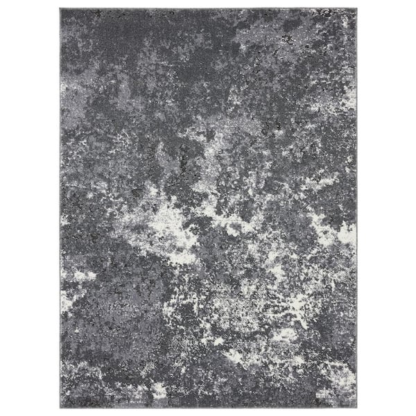LUXE WEAVERS Beverly Collection Dark Grey 8x10 Rustic Abstract Polypropylene Area Rug