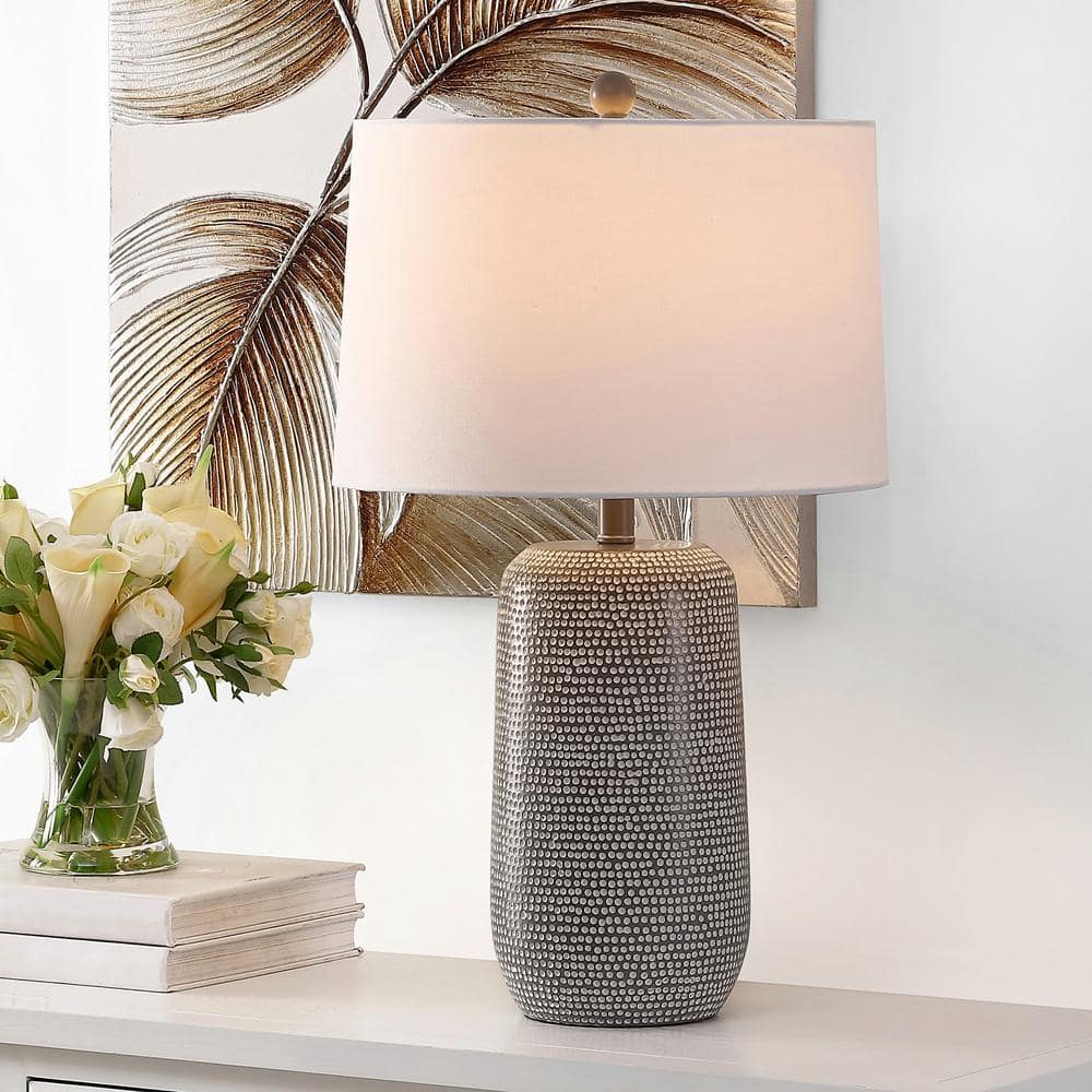 Celvin 26" White and Gray Ceramic Table Lamp