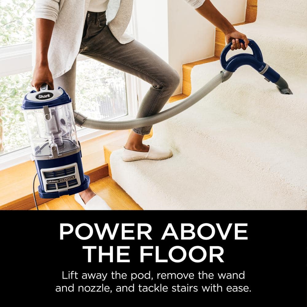 Blue Bagless Upright Vacuum with HEPA Filter for Pets