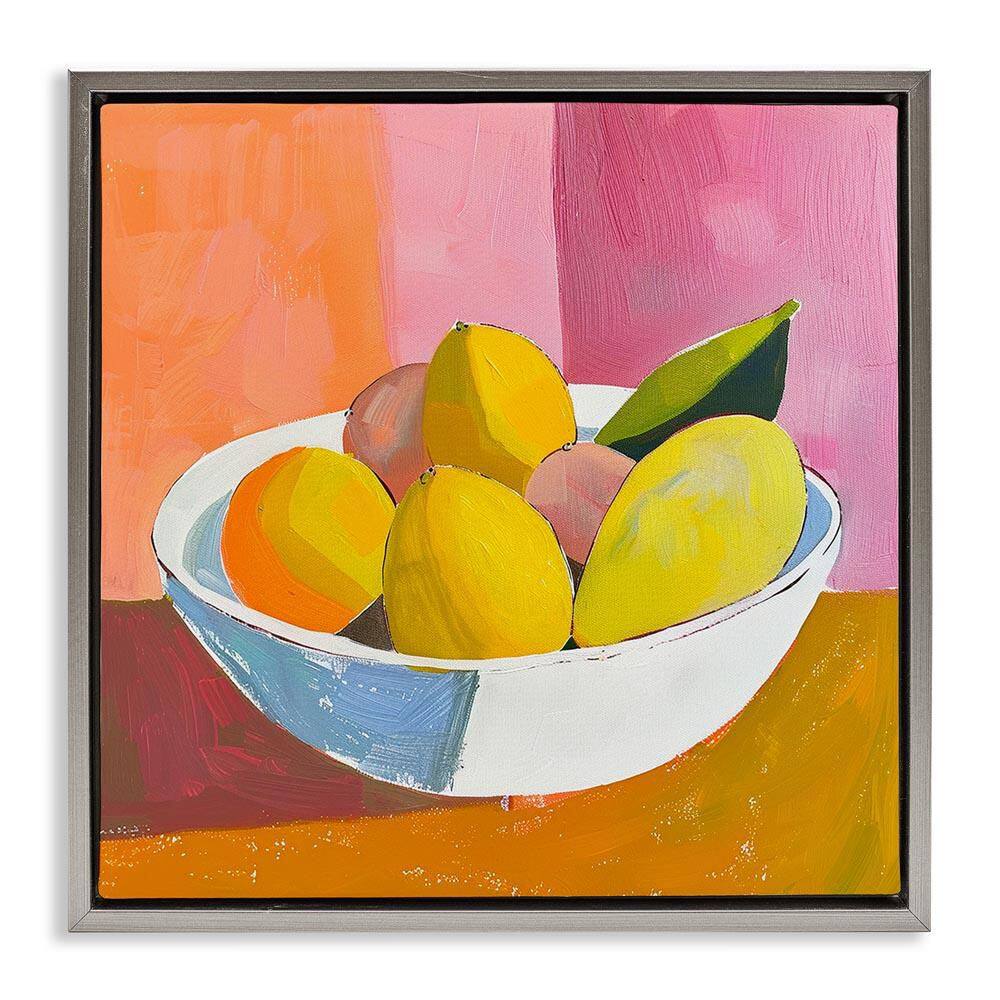 Bold Kitchen Citrus Fruits by Walker Noble Gray Floater Frame Food Graphic Art Print 25 in. x 25 in. price history on PriceWatchPro