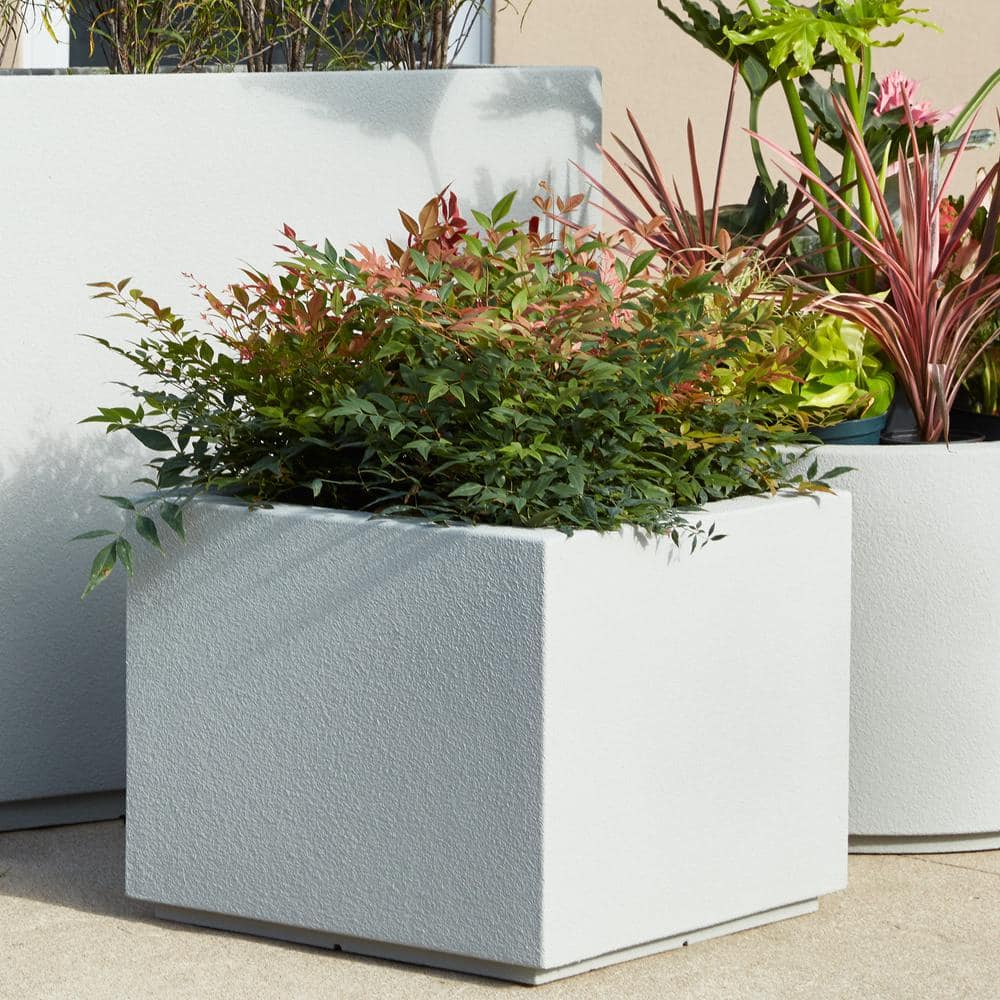 Monterrey 23" Brown Polystone Square Planter for Indoor/Outdoor