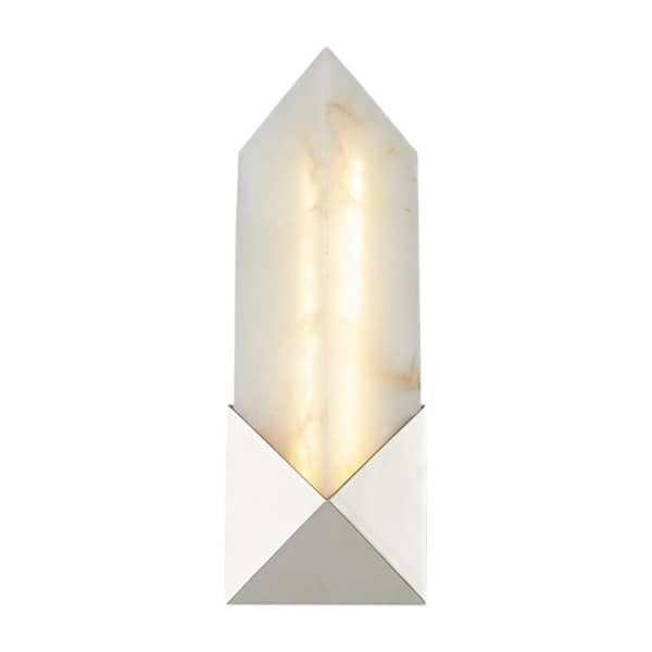 ALORA Caesar 12-in 1 Light 11-Watt Polished Nickel/Alabaster Integrated LED Vanity Light