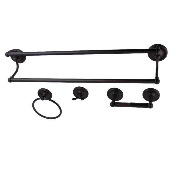 Kingston Brass Traditional 4Piece Bath Hardware Set in Oil Rubbed Bronze HBAK913478ORB The
