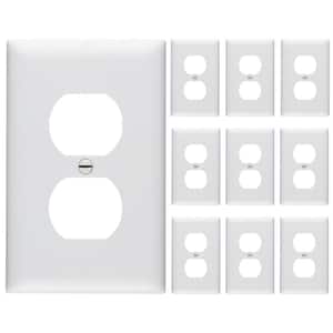 Pass and Seymour 1-Gang 1-Duplex Outlet Unbreakable Wall Plate, White (10-Pack)