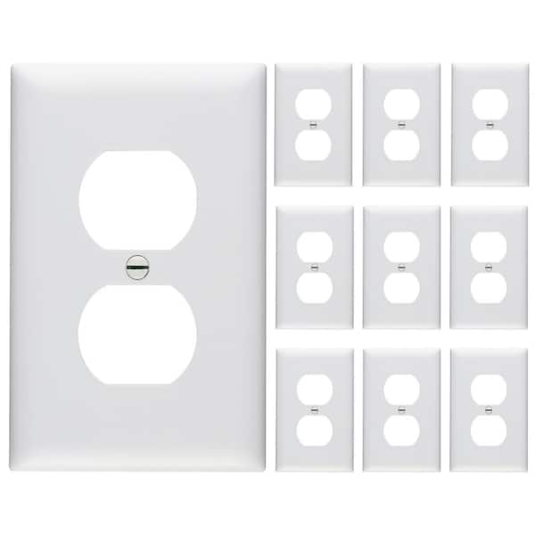 Legrand Pass and Seymour 1-Gang 1-Duplex Outlet Unbreakable Wall Plate, White (10-Pack)