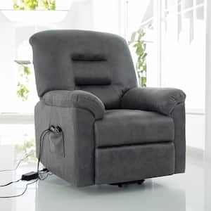 Power Lift Gray Recliner Chair with Massage, Electric Recliner Chairs for Elderly with Footrest