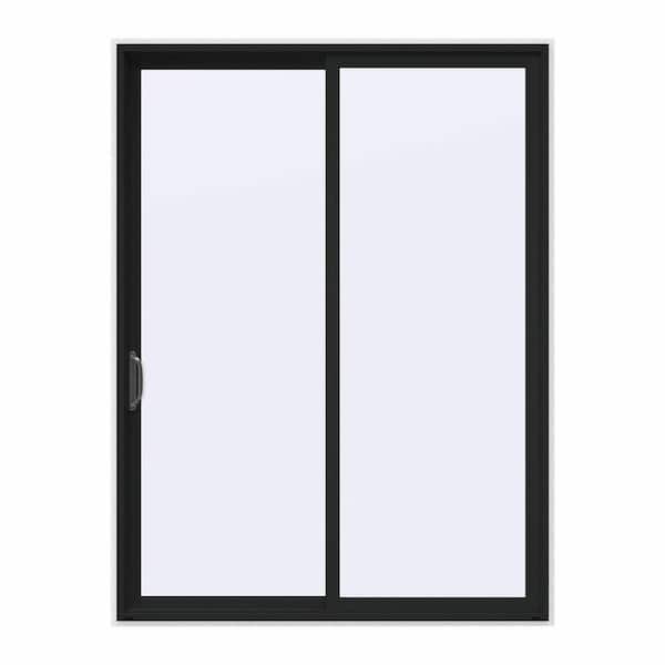 JELD-WEN 72 in. x 96 in. V-4500 Contemporary Bronze FiniShield Vinyl Left-Hand Full Lite Sliding Patio Door w/White Interior