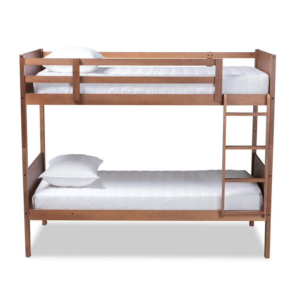 Baxton Studio Elsie Walnut Twin Bunk Bed 1579636HD The Home Depot