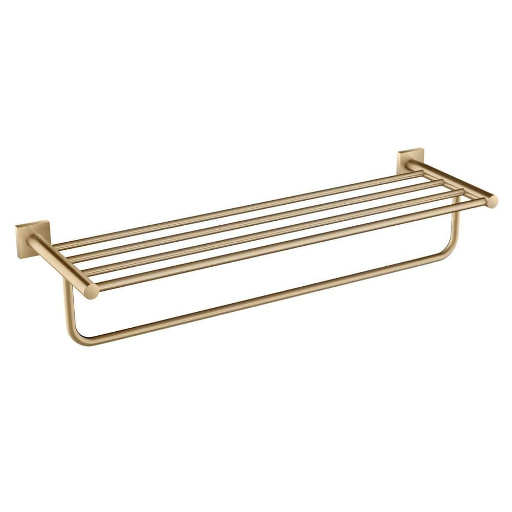 KRAUS Ventus Glass Bathroom Shelf with Rail in Brushed Gold KEA-17745BG -  The Home Depot