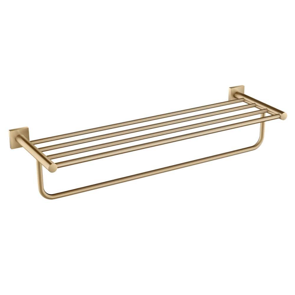 Ventus Bathroom Shelf Towel Rack with Towel Bar in Brushed Gold price history on PriceWatchPro