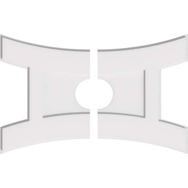 Ekena Millwork 30 in. W x 20 in. H x 5 in. ID x 1 in. P Haven Architectural Grade PVC Contemporary Ceiling Medallion (2-Piece)