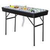 Karl home 48 in. Black Folding Ice Picnic Table with Removable Matching Skirt 490796661903