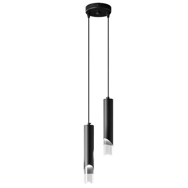 Home Lighting 6W 1-Light (3 Bulbs) 4. 72in Modern Black Mini LED Pendant Light, Dimmable-For Dining, Bedrooms